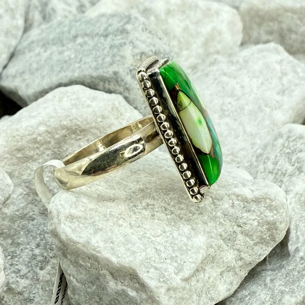 NWT Sterling Silver Peacock Dahlia Turquoise Statement Ring Size 9